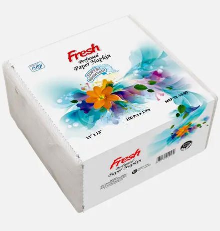 FRESH TISSUE WHITE PAPER NAPKIN 13*13 100P.